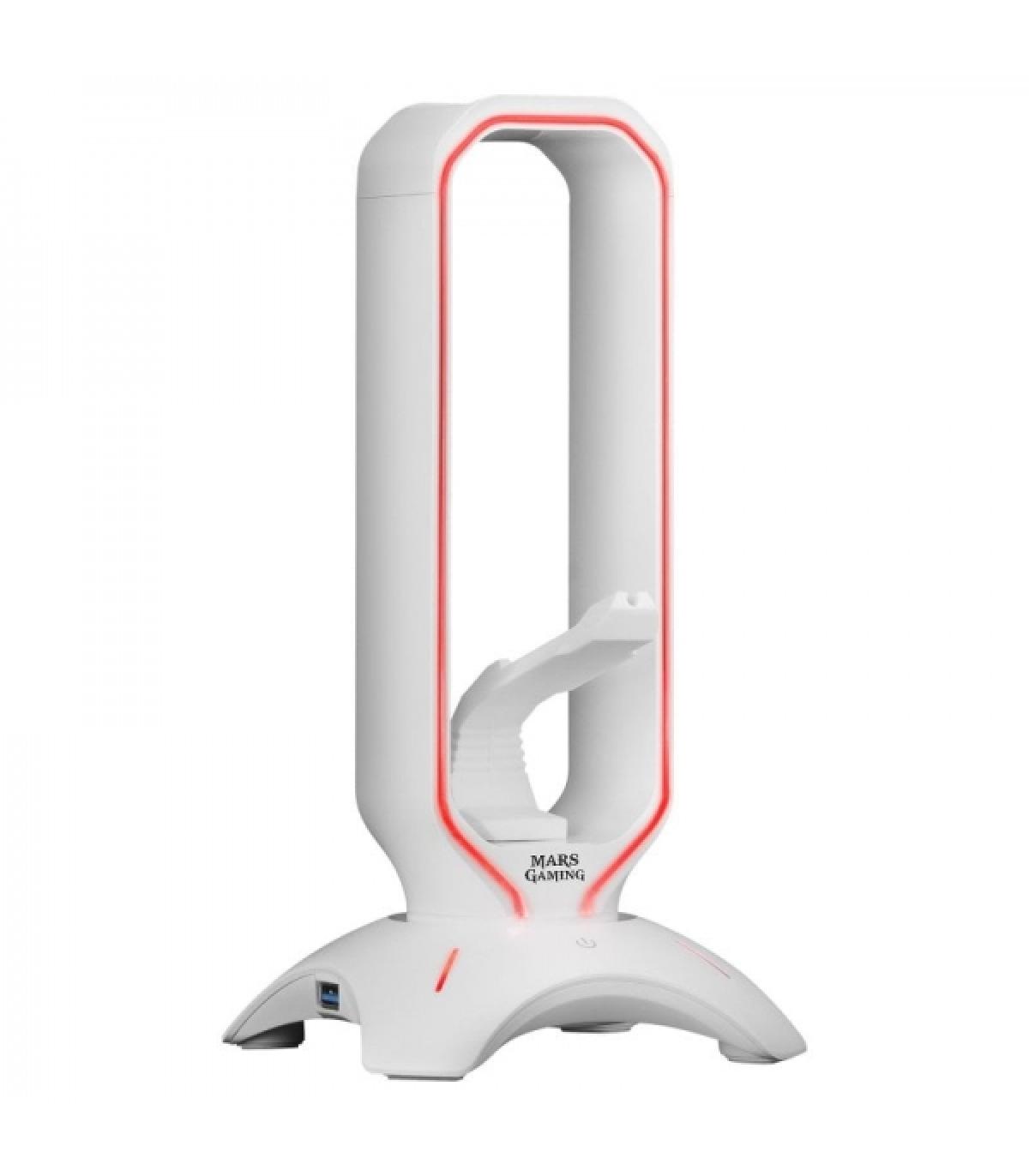 Mars Gaming MHHPRO Accesorio 3 en 1 - Soporte Auriculares - Bungee Raton - 2 Puertos USB 3.0 - Iluminacion RGB Flow 10 Modos ..