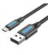 Vention Cable USB 2.0 Macho a MicroUSB Macho - 1m - 3A 60W 480Mbps - Color Negro