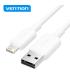 Vention Cable USB 2.0 Lightning - Transmision 480Mbps - Salida 2.4A - Conductor Bronce Enlatado - Color Blanco