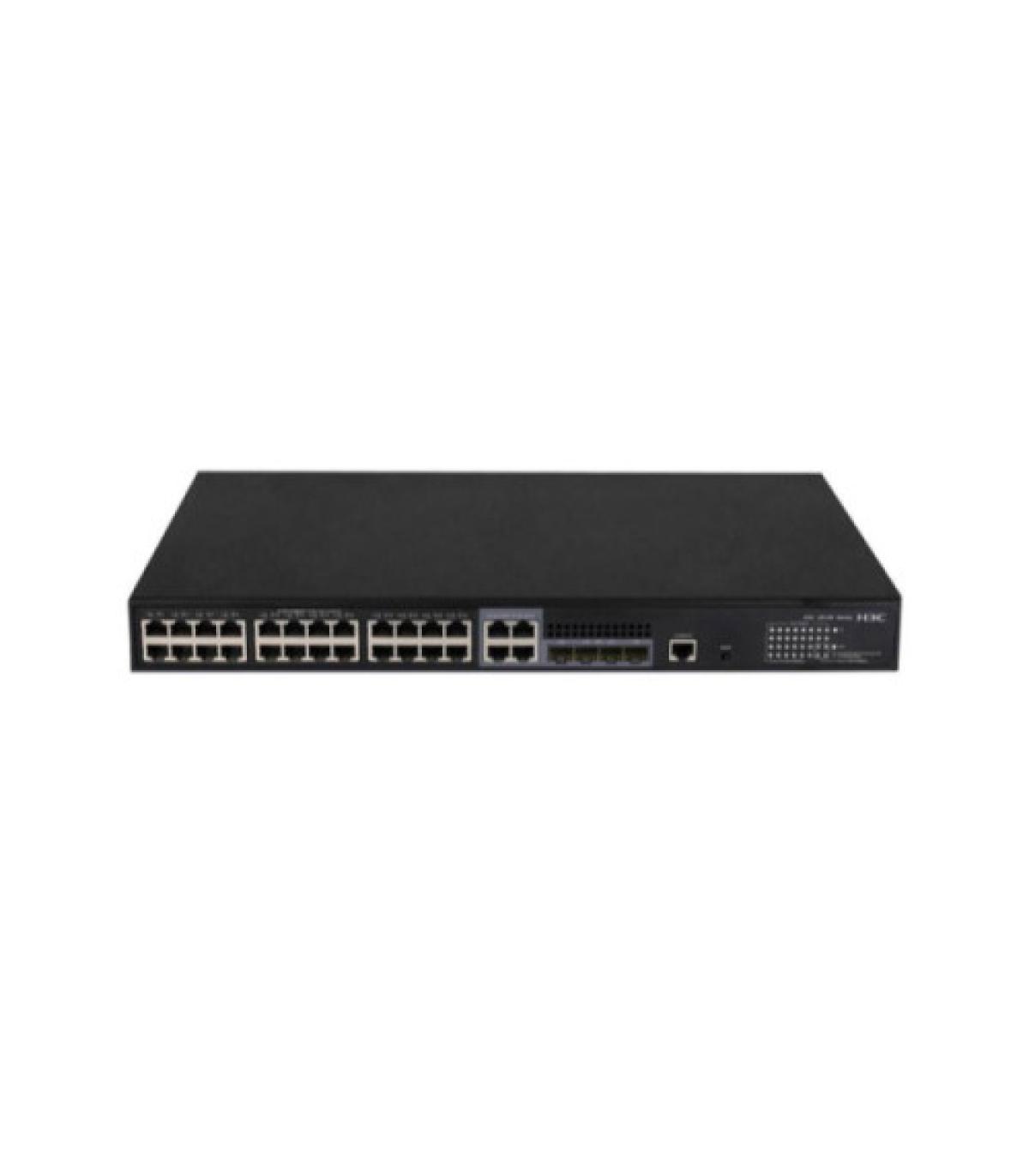H3C S5130S-28S-PWR-EI L2 Ethernet Switch with 24*10/100/1000BASE-T PoE+ Ports(AC 185W) and 4*1G/10G BASE-X SFP Plus Ports,(AC