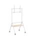 Aisens Soporte de Suelo ECO con Rueda - 1 Bandeja para Pantalla Interactiva/TV 80kg de 37-86 - Color Blanco/Madera