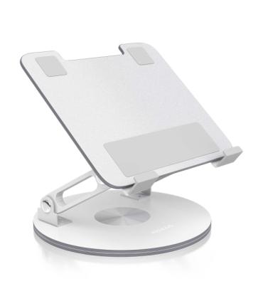 Aisens Soporte de Sobremesa Giratorio Ajustable para Portatil / Tablet 7"-13" - Color Plata