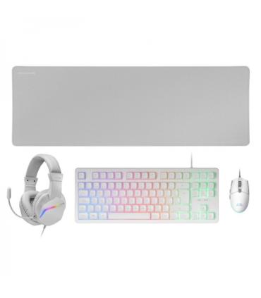 Mars Gaming MCP-RGB3 Combo Gaming 4en1 - Teclado TKL H-Mech - Raton 3200 DPI RGB - Auriculares FRGB con Cancelacion de Ruido ..