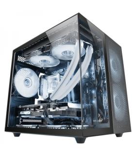 Mars Gaming MC-NOVAM Minitorre - Doble Cristal Templado - Hasta 7 Ventiladores - Modular - USB-C y USB 3.0 - Compatible MicroATX