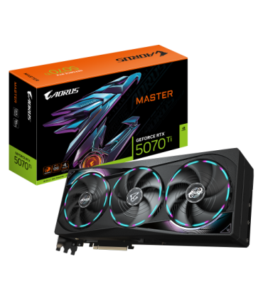 GIGABYTE AORUS GeForce RTX 5070 Ti MASTER 16G Tarjeta Gráfica - 16GB GDDR7, 256 bits, PCI-E 5.0, XXXX MHz Core Clock, 3 x DP 2.1