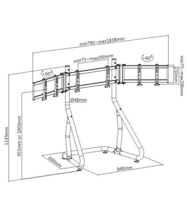 Cromad Stand para Tres Televisores Racing Simulator Cockpit Seat