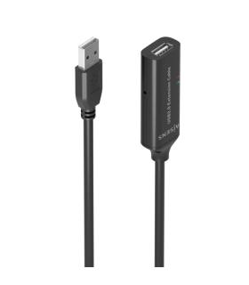 Aisens Cable USB 2.0 Prolongador con Amplificador - Tipo A/M-A/H - 5.0m - Color Negro