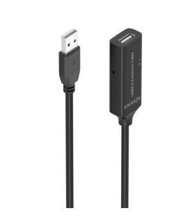 Aisens Cable USB 2.0 Prolongador con Amplificador - Tipo A/M-A/H - 15m - Color Negro