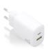 Aisens Cargador GaN 20W - 1xUSB-C PD3.0 - 1xUSB-A QC3.0 - Color Blanco