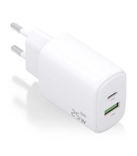 Aisens Cargador 25W - 1xUSB-C PD3.0 - 1xUSB-A QC3.0 - Color Blanco