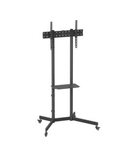 Aisens Soporte de Suelo ECO con Rueda - Bandeja para DVD para Monitor/TV 45kg de 37-70 - Color Negro