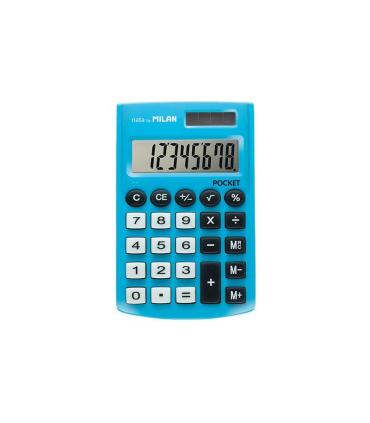 Milan Pocket Calculadora de Bolsillo con Pantalla de 8 Digitos - 3 Teclas de Memoria y Raiz Cuadrada - Teclas con Tacto Suave ..