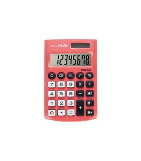 Milan Pocket Calculadora de Bolsillo con Pantalla de 8 Digitos - 3 Teclas de Memoria y Raiz Cuadrada - Teclas con Tacto Suave ..