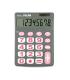 Milan Calculadora de Sobremesa 8 Digitos - Teclas Grandes - Apagado Automatico - Color Gris y Rosa