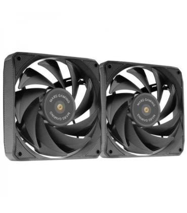Mars Gaming MF-NCLX2 Kit de Ventiladores PWM - Aspas Hibridas - Rodamientos FDB de Cobre - Pads Antivibracion - Control Preciso.