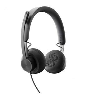 Logitech Zone Wired MS Teams Auriculares con Microfono Plegable USB-C - Diadema Ajustable - Almohadillas Acolchadas - Controles.