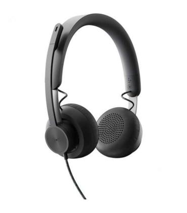 Logitech Zone Wired MS Teams Auriculares con Microfono Plegable USB-C - Diadema Ajustable - Almohadillas Acolchadas - Controles.
