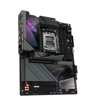 GIGABYTE Placa base X870E AORUS MASTER - Compatible con CPUs AMD Ryzen 9000, VRM digital de 16+2+2 fases, hasta 8200MHz DDR5 (OC