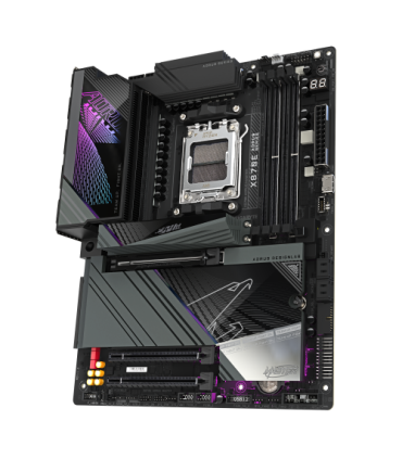GIGABYTE Placa base X870E AORUS MASTER - Compatible con CPUs AMD Ryzen 9000, VRM digital de 16+2+2 fases, hasta 8200MHz DDR5 (OC