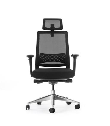Cromad Senior SE1600 Silla de Oficina - Altura Ajustable con Elevador de Gas de Grado 4 - Soporte Lumbar y Reposacabezas Ajustab