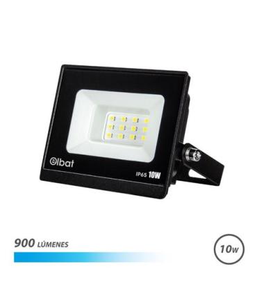 Elbat Foco LED Serie Super Slim 10W - 900 Lumenes - 6500K Luz Fria - IP65 Para Uso en Exterior