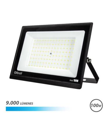 Elbat Foco LED Serie Super Slim 100W - 9000 Lumenes - 6500K Luz Fria - IP65 Para Uso en Exterior