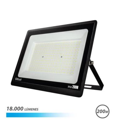 Elbat Foco LED Serie Super Slim 200W - 18000 Lumenes - 6500K Luz Fria - IP65 Para Uso en Exterior