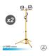 Elbat Foco LED con Tripode 2 x 20W - 1600 Lumenes - 6500K Luz Fria - Cable de 3m - IP65 para Uso en Exterior