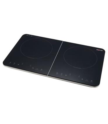 Muvip Cocina de Induccion Doble 3500W - 10 Niveles de Potencia - Temporizador - Control contra el Sobrecalentamiento - Bloqueo..