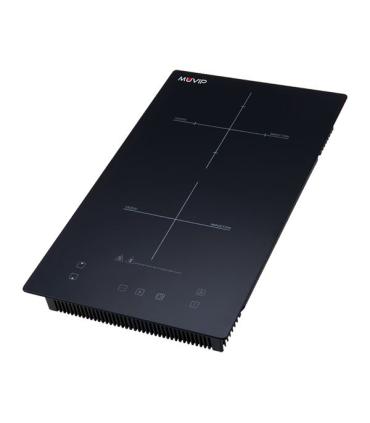 Muvip Cocina de Induccion Doble 2000W - 10 Niveles de Potencia - Apta para Encastrar o Sobremesa - Temporizador - Control contra