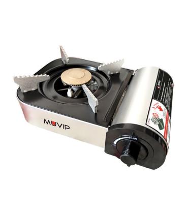 Muvip Serie Small Cocina de Gas Portatil 1 Fuego - Encendido Automatico - Quemador de Aluminio y Cobre - Valvula Doble Sellado..