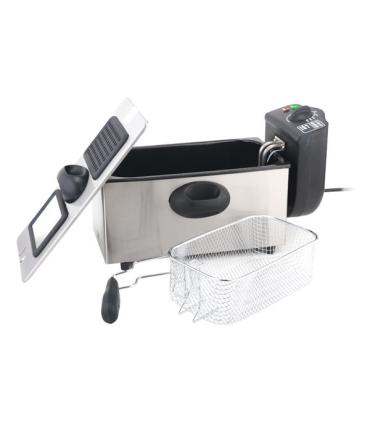 Muvip Freidora Electrica - 3 Litros - Asas Tacto Frio - Totalmente Desmontable - Tapa con Ventana - 2000W