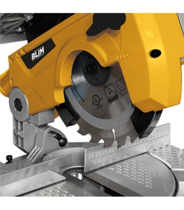 Blim Sierra Ingletadora Doble Corte 1200W 210mm - Velocidad +/- 4500rpm - Hoja de 24 Dientes - Varios Accesorios