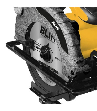 Blim Sierra Circular 185mm - Potencia 1300W - Velocidad 4500rpm - Empuñadura Ergonomica - Salida Extraccion de Polvo - Color Ama