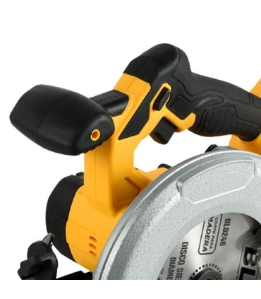 Blim Sierra Circular a Bateria 20V 4Ah 165mm - Velocidad 4000rpm - Base de Aluminio y Guia de 1 Pieza - Agarre Ergonomico - Luz.