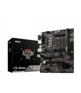 MSI Placa Base A520M PRO AM4 2xDDR4 - HDMI, VGA, DP, M.2, USB3.2, MicroATX