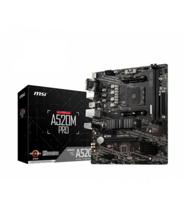 MSI Placa Base A520M PRO AM4 2xDDR4 - HDMI, VGA, DP, M.2, USB3.2, MicroATX