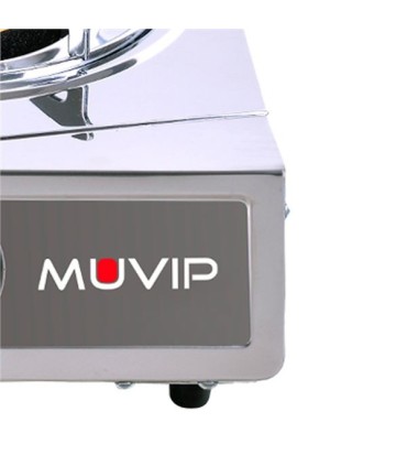Muvip Serie Strong Cocina de Gas Inox 1 Fuego - Encendido Piezoelectrico - Quemador de Hierro Fundido Desmontable
