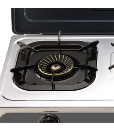 Muvip Parrilla de Acero Inoxidable - Quemador de Hierro Fundido - Quemadores desmontables - Base Antideslizante - Dimensiones..