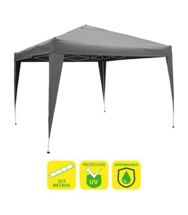 Sungarden Carpa Plegable Acero 3x3m Gris