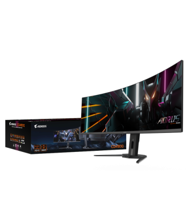 GIGABYTE Monitor de juegos curvo CO49DQ OLED - 5120x1440 (DQHD), 1800R, 144Hz, 0.03ms, KVM, FreeSync Premium Pro, HDMI 2.1