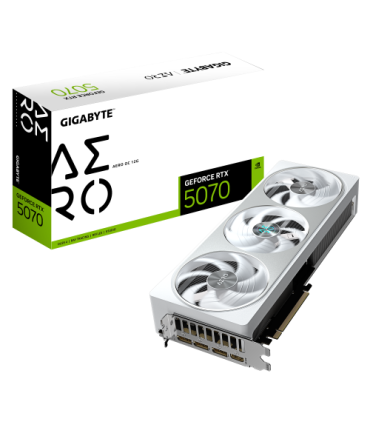 GIGABYTE GeForce RTX 5070 AERO OC 12G Tarjeta Gráfica - 12GB GDDR7, 192 bits, PCI-E 5.0, XXXX MHz Core Clock, 3 x DP 2.1a, 1 x..
