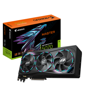 GIGABYTE AORUS GeForce RTX 5070 MASTER 12G Tarjeta Gráfica - 12GB GDDR7, 192 bits, PCI-E 5.0, XXXX MHz Core Clock, 3 x DP 2.1a..
