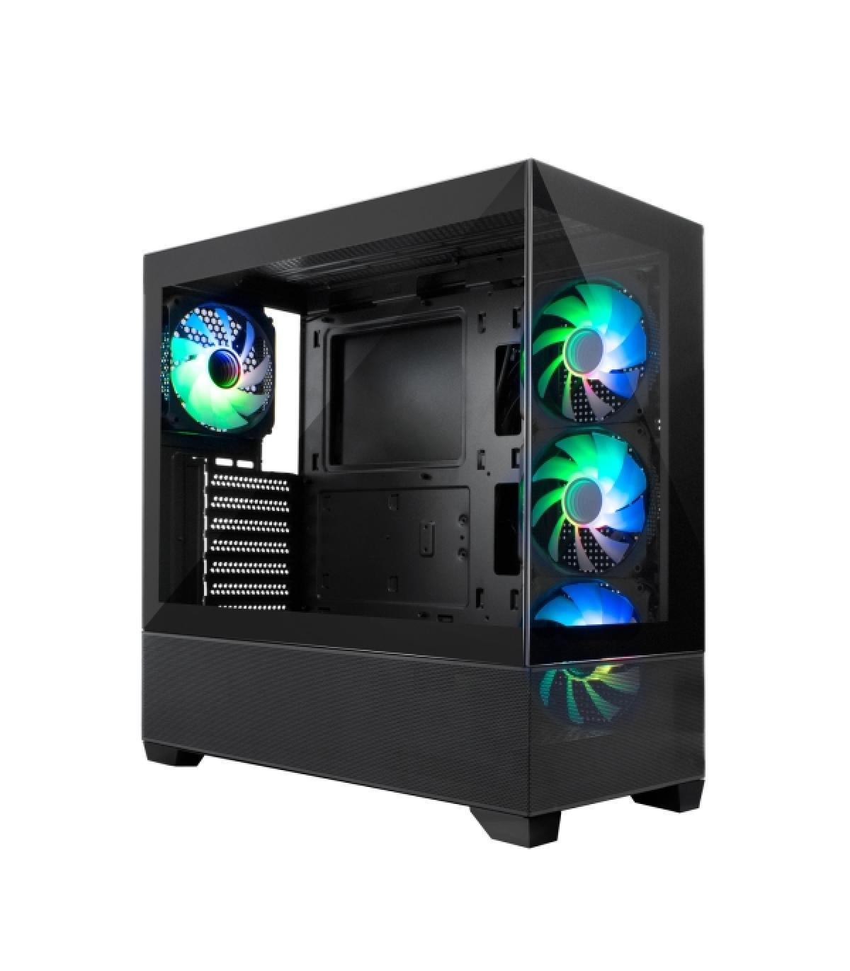 Coolbox GA250 Vision Caja Torre ATX, Micro ATX, Mini-ITX - Frontal y Lateral Cristal Templado - Tamaño HDD 2.5", 3.5" - USB-A 3.