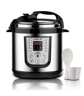 Muvip Olla a Presion Electrica - 6 Litros - 15 Programas Disponibles - 1000W - Display LED - Acero Inoxidable - Totalmente Desmo