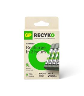 GP ReCyko Pack de Cargador USB + 4 Pilas Recargables 2100mAh AA