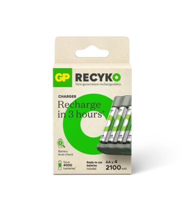 GP ReCyko Pack de Cargador USB + 4 Pilas Recargables 2100mAh AA