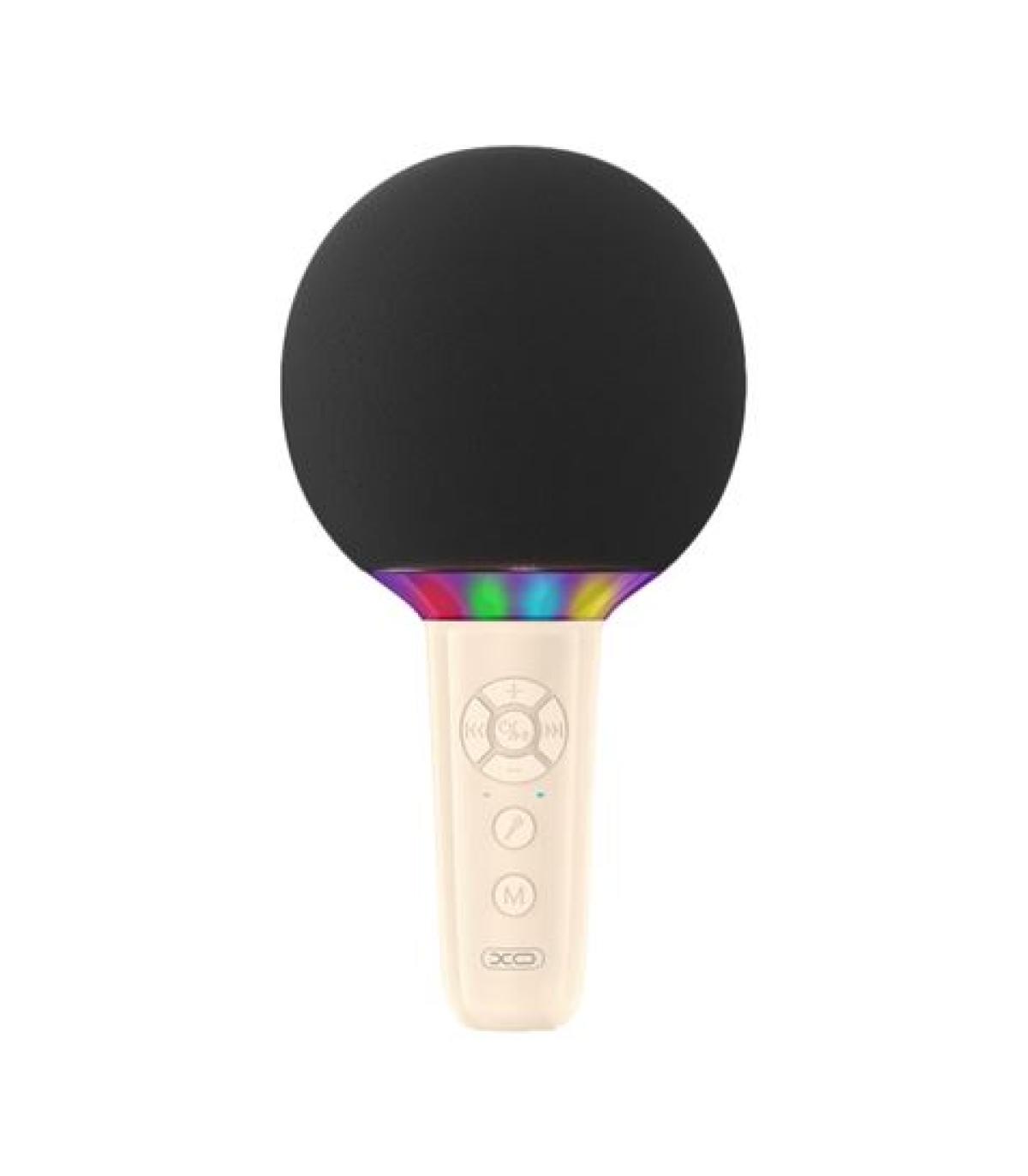 XO BE50 Microfono Inalambrico - Karaoke - 5W - Bluetooth 5.3 - Iluminacion LED - Autonomia Máxima 3h - Color Beige
