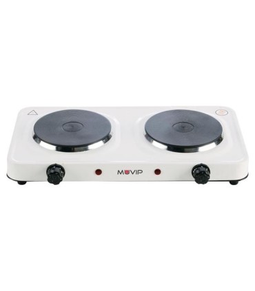 Muvip Cocina Electrica de 2 Placas 2000W - 5 Niveles de Potencia - Termostato con Sistema de Seguridad