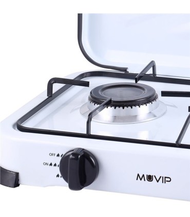 Muvip Cocina de Gas 3 Fuegos - Encendido Manual - Rejillas Extraibles - Tapa Protectora